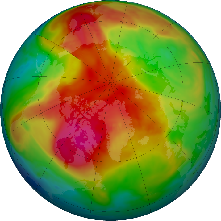Arctic ozone map for 22 February 2023